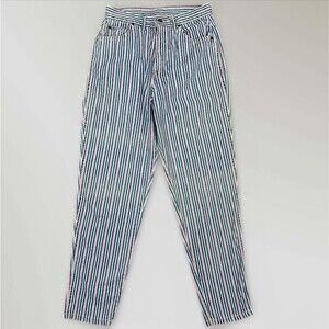 Vintage Chic Women's Jeans Striped High Rise Mom 80s 90s Denim Retro USA Size 14
